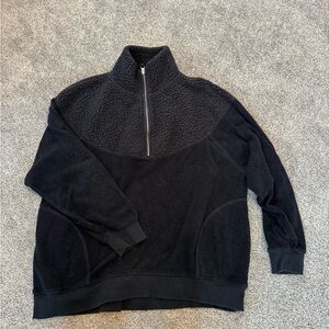 Aerie Black Half-Zip Sweatshirt
